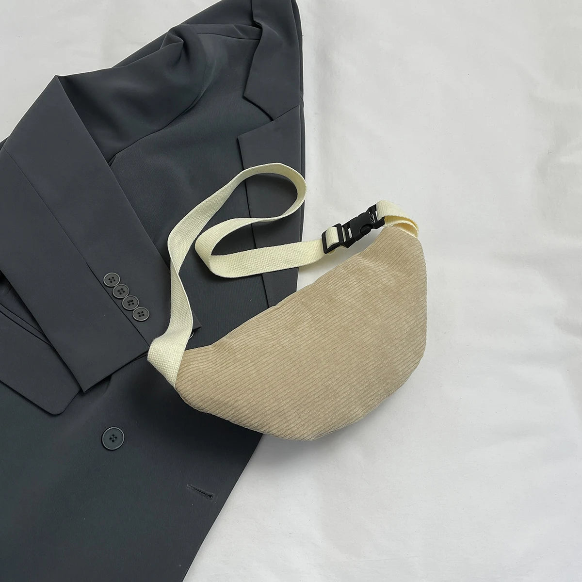 Sac Banane Velours Cotelé Femme