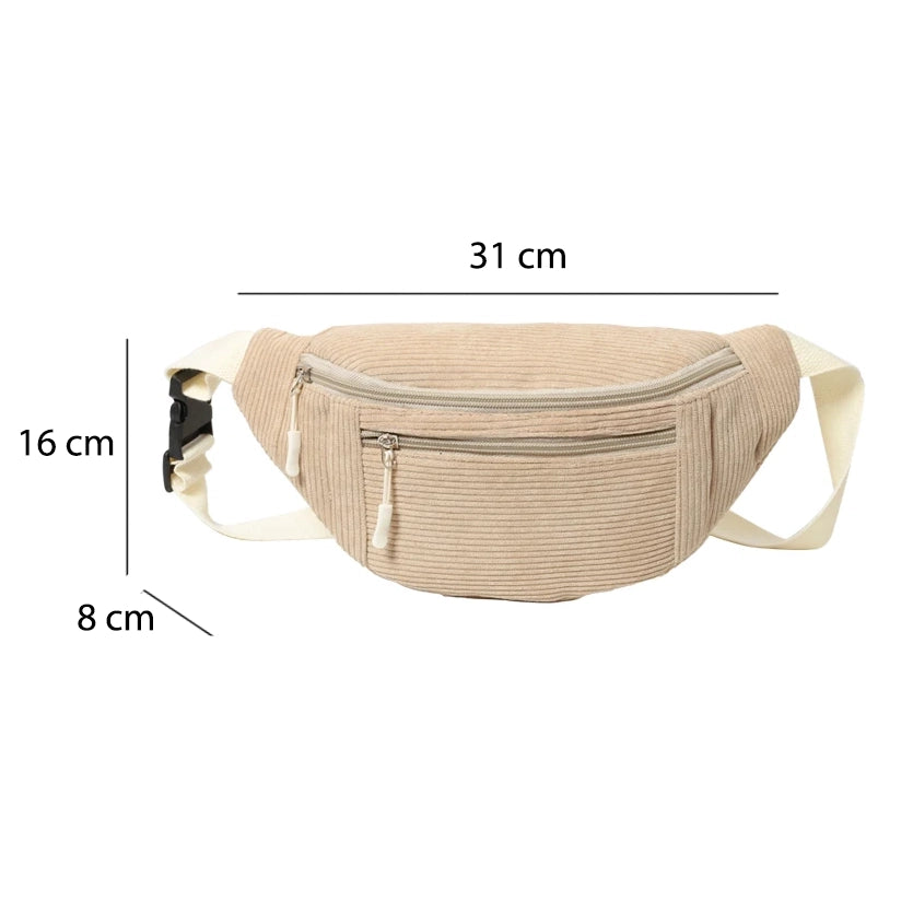 Sac Banane Velours Cotelé Femme