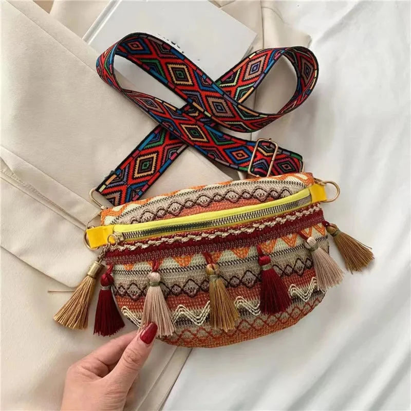 Banane Multicolore Coton Brodé Boho