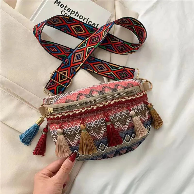 Banane Multicolore Coton Brodé Boho