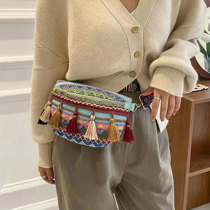 Banane Multicolore Coton Brodé Boho