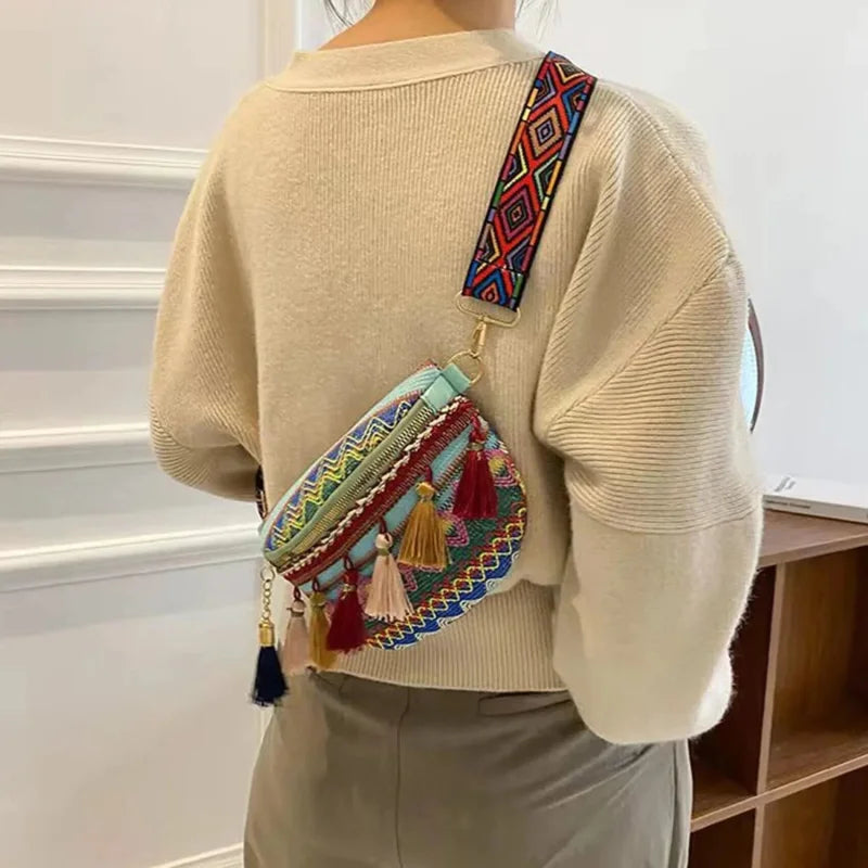 Banane Multicolore Coton Brodé Boho