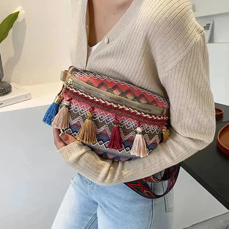 Banane Multicolore Coton Brodé Boho