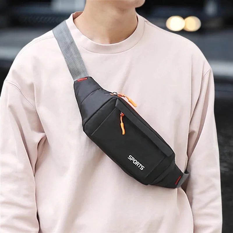 Sac Banane Noir Homme en Tissu, Taille XS