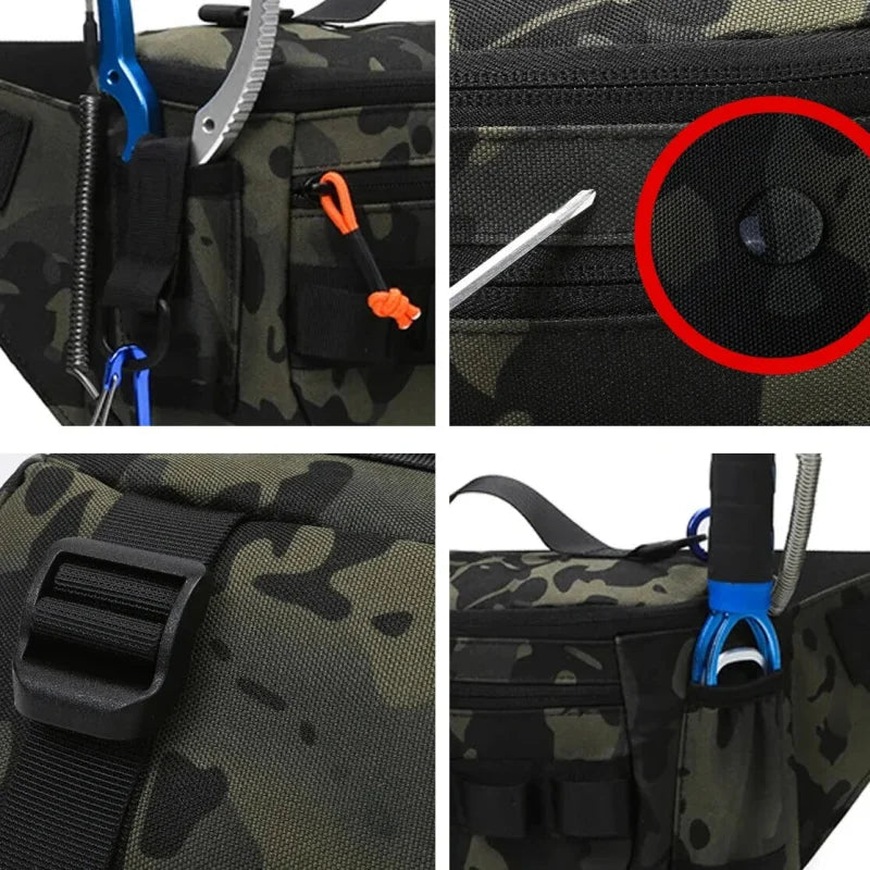 Ceinture Pêche Étanche et Compacte, Leurres et Outils