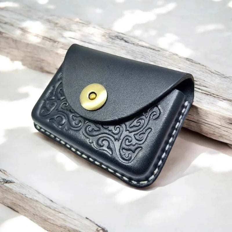 Porte Cartes Ceinture en Cuir Artisanal pour Homme, ultra-compact