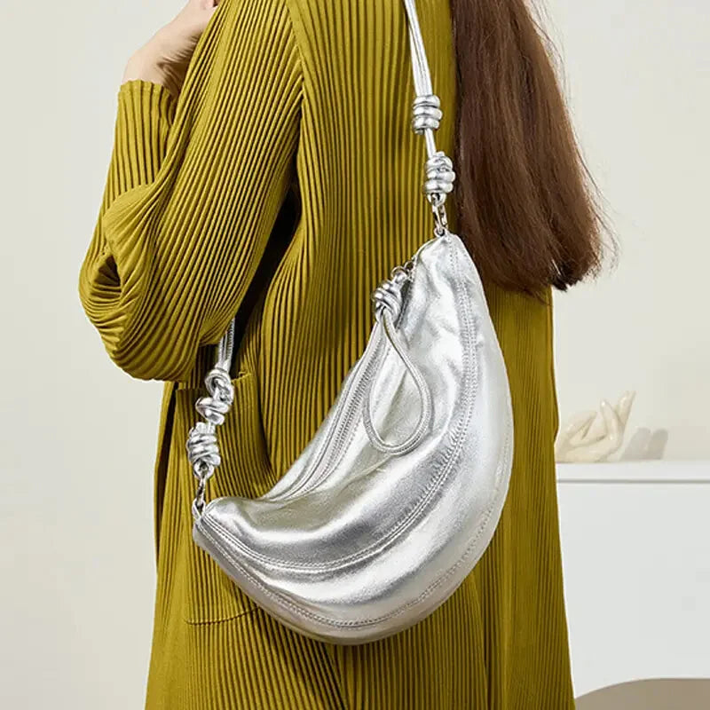 Sac Banane Bandoulière Argenté pour Femme