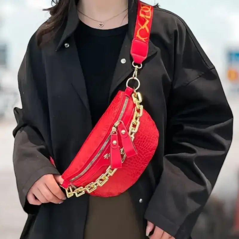 Sac Banane Rouge Femme