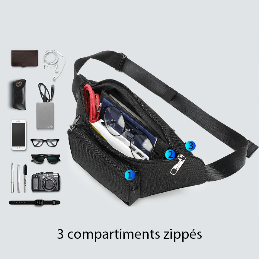 Sac Banane RFID Sportswear en Tissu