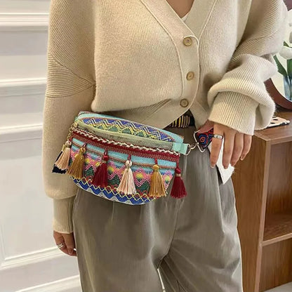Banane Multicolore Coton Brodé Boho
