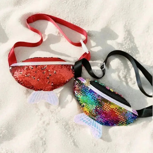 Sac Banane Sirène pour Fille, sequins magiques brillants