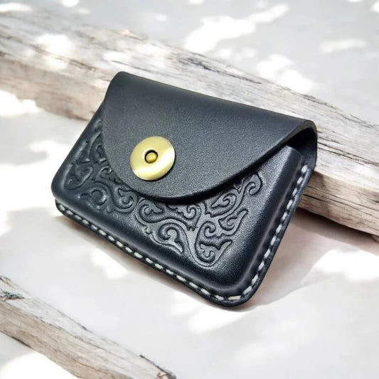 Porte Cartes Ceinture en Cuir Artisanal pour Homme, ultra-compact