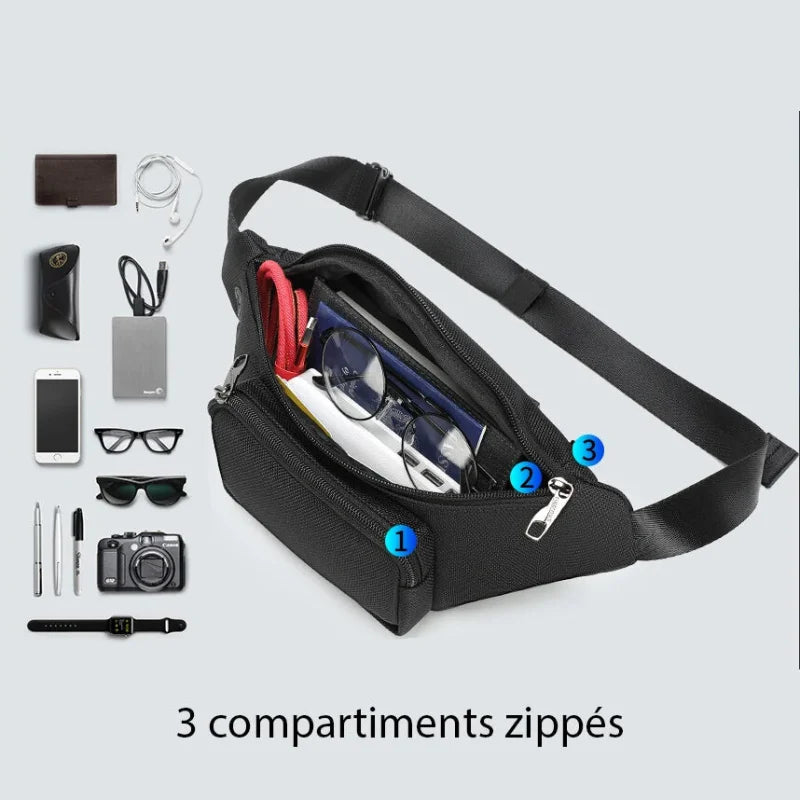 Sac Banane RFID Sportswear en Tissu