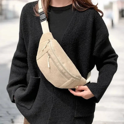 Sac Banane Velours Cotelé Femme
