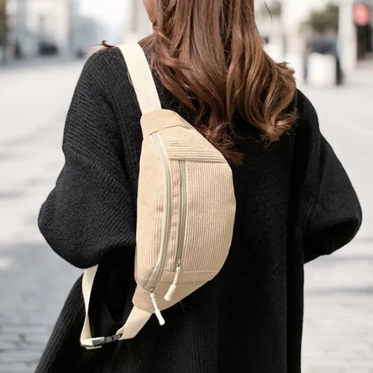 Sac Banane Velours Cotelé Femme